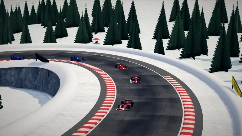 Craning over the Alaska track: Alaska racing game screenshot
