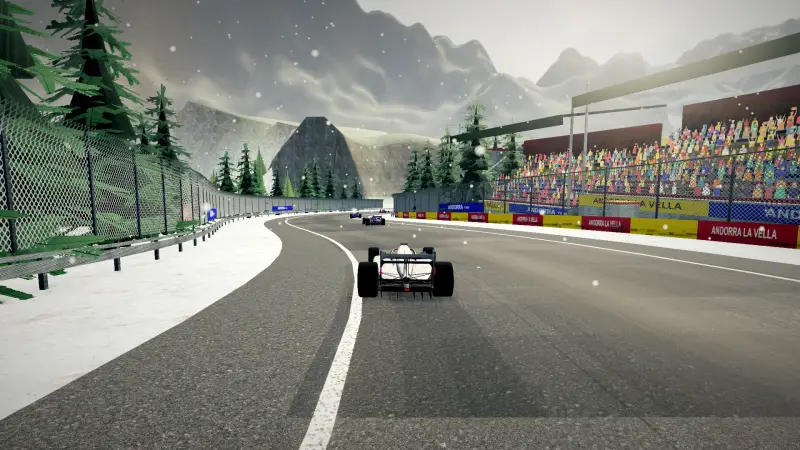 Chasing through a corner in Andorra: Andorra racing game screenshot