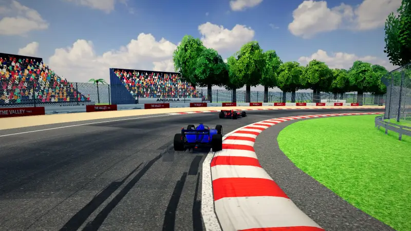 Chasing through a corner in Anguilla: Anguilla racing game screenshot