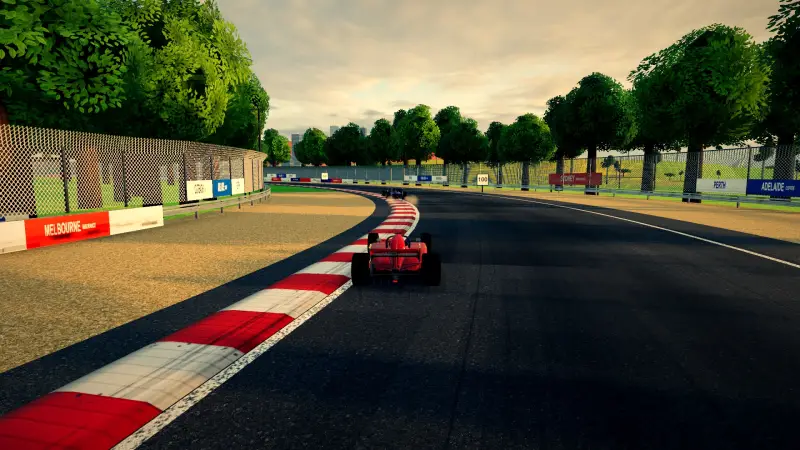 Chasing through a corner in Australia: Australia racing game screenshot