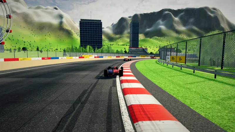 Chasing through a corner in Austria: Austria racing game screenshot