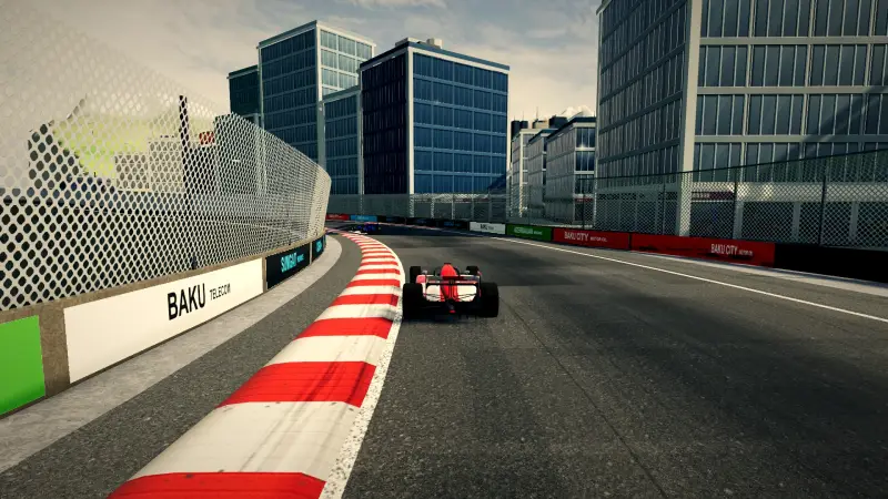 Chasing through a corner in Azerbaijan: Azerbaijan racing game screenshot