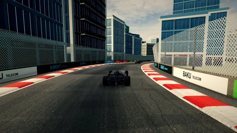 Chasing through a corner in Azerbaijan: Azerbaijan racing game screenshot