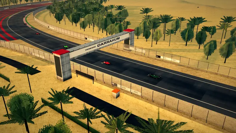 The helicopter over the Bahrain circuit: Bahrain racing game screenshot