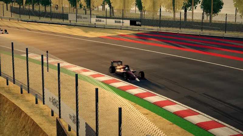Trackside at the Bahrain circuit: Bahrain racing game screenshot