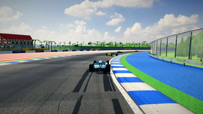 Chasing through a corner in Barbados: Barbados racing game screenshot