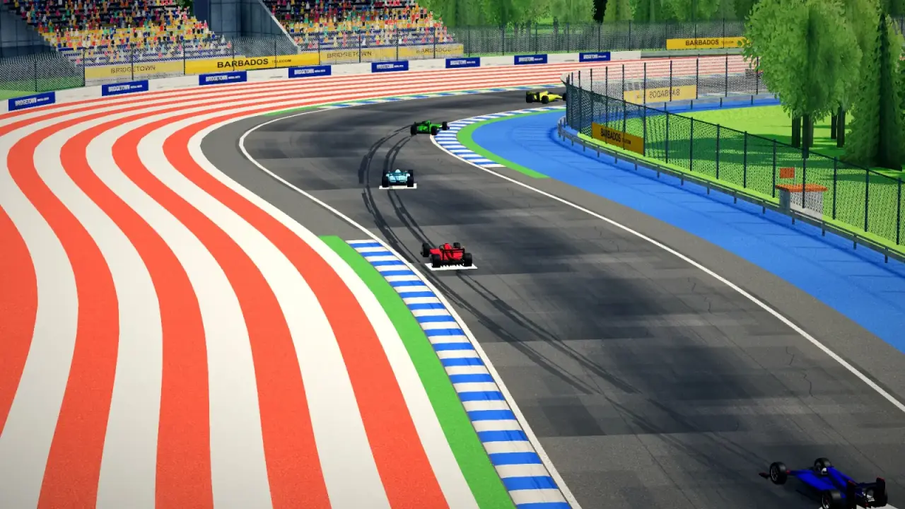 Craning over the Barbados track: the Barbados racing game