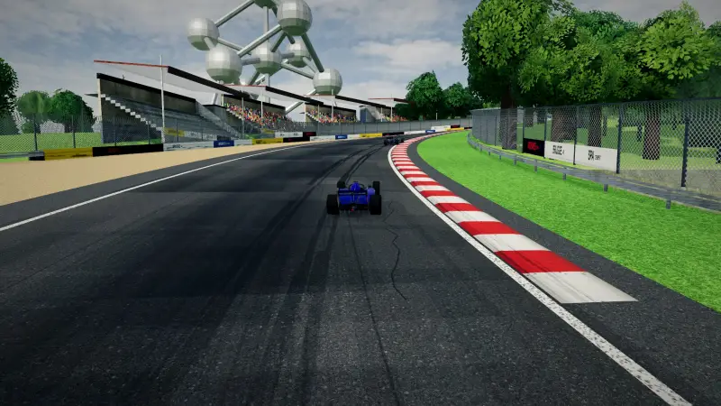 Chasing through a corner in Belgium: Belgium racing game screenshot
