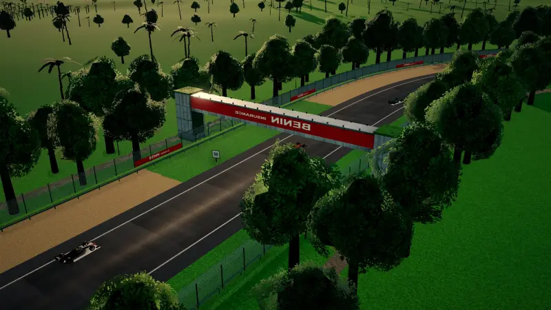The helicopter over the Benin circuit: Benin racing game screenshot