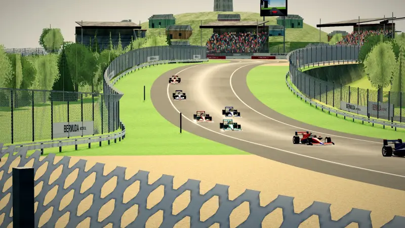 Trackside at the Bermuda circuit: Bermuda racing game screenshot