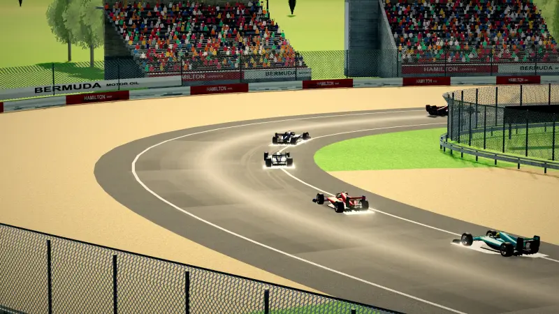 Craning over the Bermuda track: Bermuda racing game screenshot