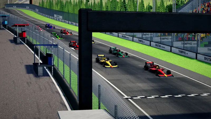 On the grid for the Bhutanese Grand Prix: Bhutan racing game screenshot