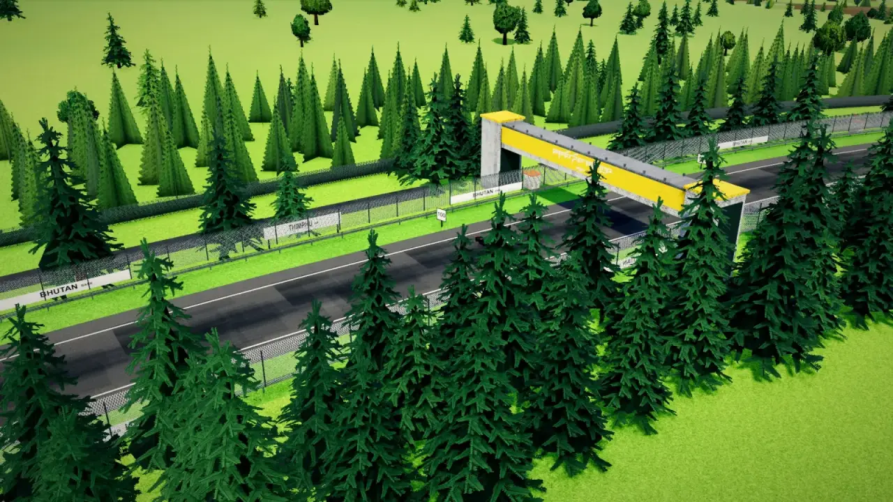 The helicopter over the Bhutan circuit: the Bhutan racing game
