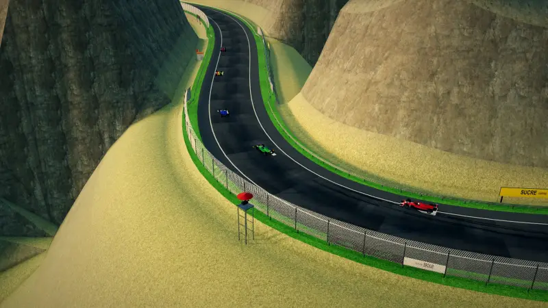 The helicopter over the Bolivia circuit: Bolivia racing game screenshot