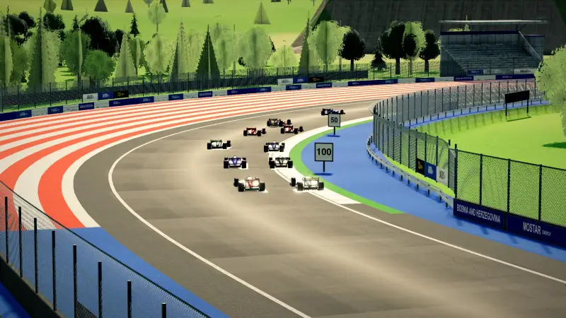 Craning over the Bosnia and Herzegovina track: Bosnia and Herzegovina racing game screenshot