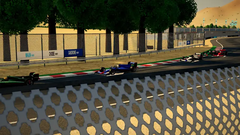 Trackside at the Botswana circuit: Botswana racing game screenshot