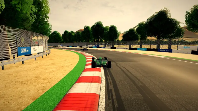 Chasing through a corner in Botswana: Botswana racing game screenshot