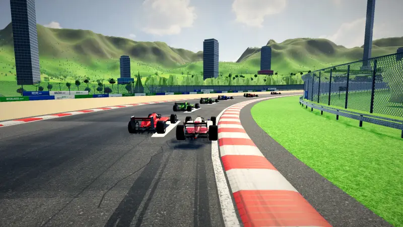 Chasing through a corner in Brazil: Brazil racing game screenshot