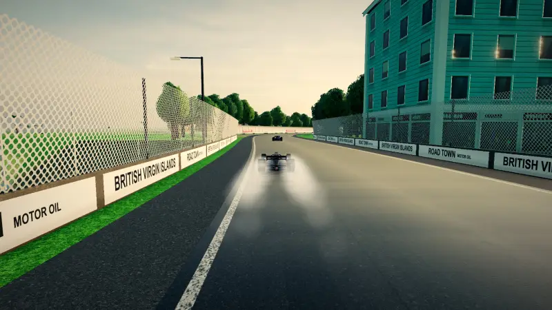 Chasing through a corner in the British Virgin Islands: British Virgin Islands racing game screenshot