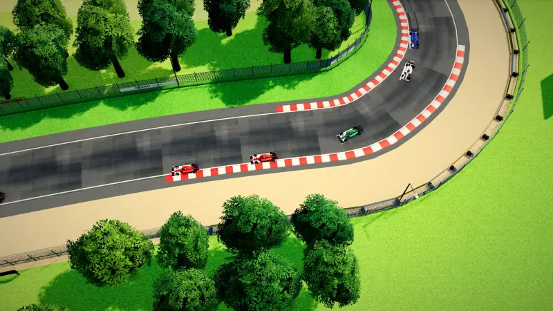 The helicopter over the Brunei circuit: Brunei racing game screenshot