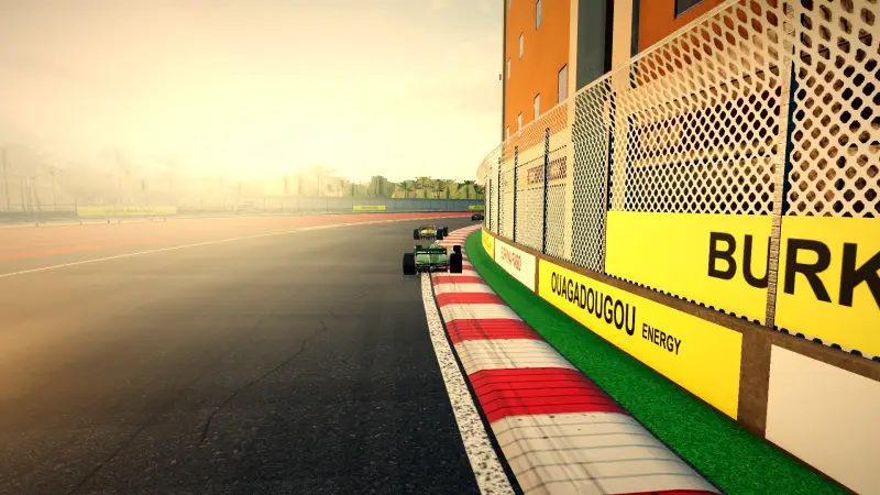 Chasing through a corner in Burkina Faso: Burkina Faso racing game screenshot