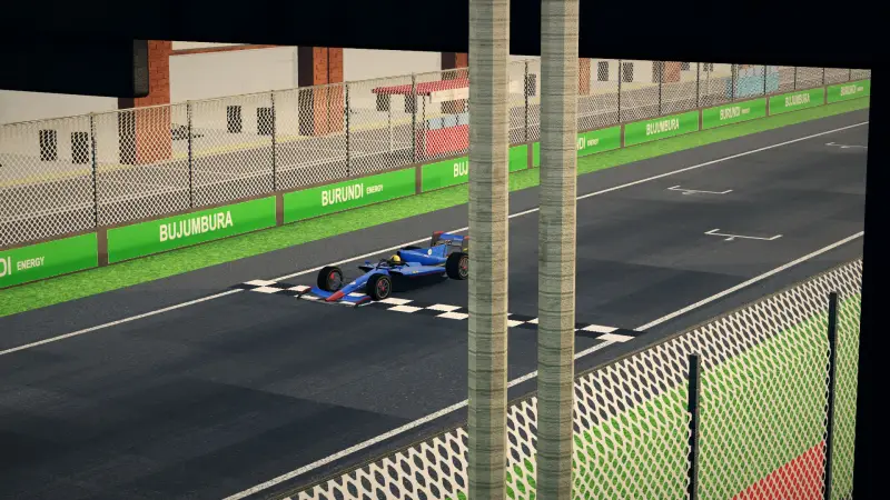Crossing the line at the Burundi circuit: Burundi racing game screenshot