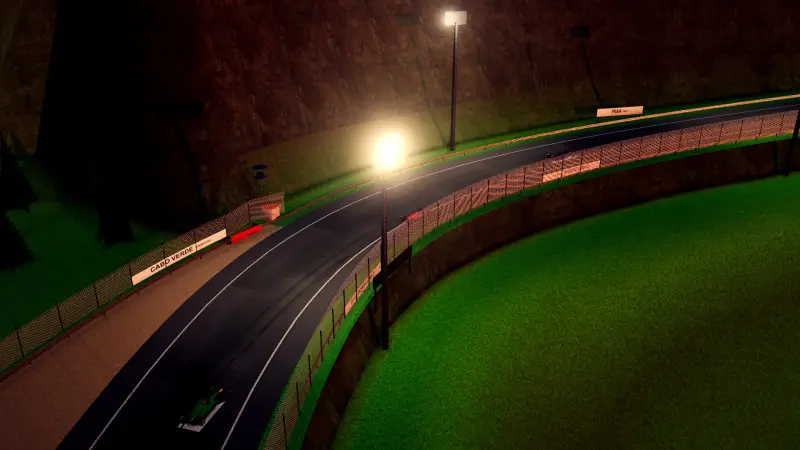 The helicopter over the Cabo Verde circuit: Cabo Verde racing game screenshot