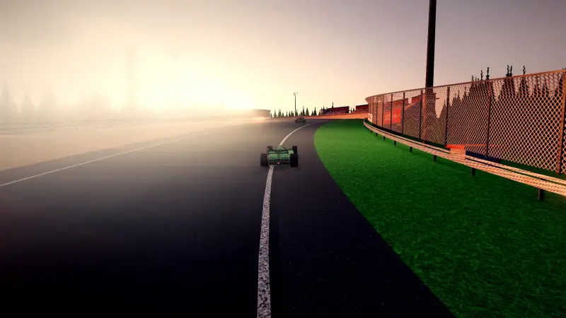 Chasing through a corner in Cabo Verde: Cabo Verde racing game screenshot