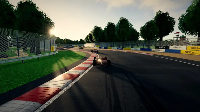 Chasing through a corner in Canada: Canada racing game screenshot