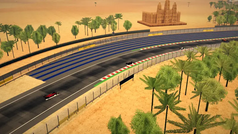 The helicopter over the Chad circuit: Chad racing game screenshot