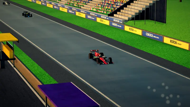 Craning over the Comoros track: Comoros racing game screenshot