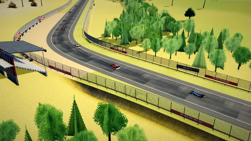 The helicopter over the Cook Islands circuit: Cook Islands racing game screenshot