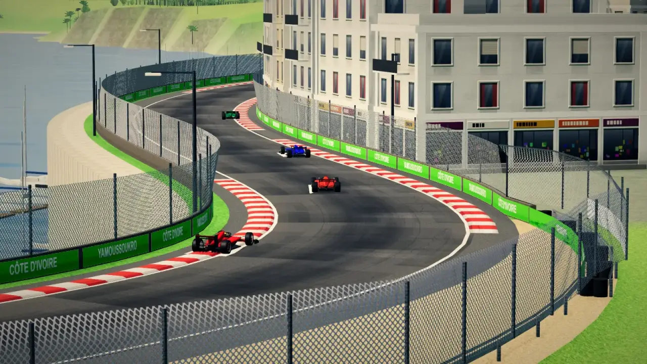 Craning over the Côte d'Ivoire track: the Côte d'Ivoire racing game