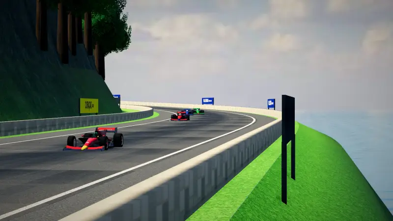 Trackside at the Curaçao circuit: Curaçao racing game screenshot
