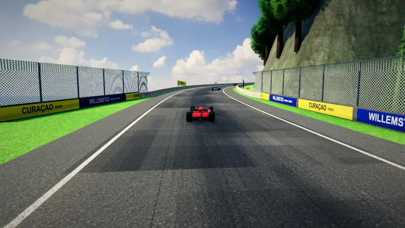 Chasing through a corner in Curaçao: Curaçao racing game screenshot