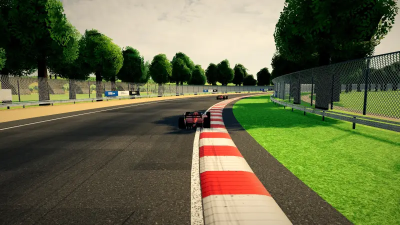 Chasing through a corner in Czechia: Czechia racing game screenshot