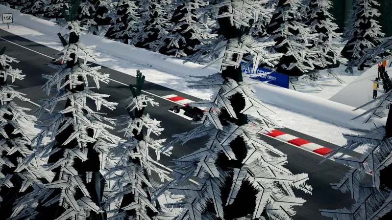 Craning over the Denmark track: Denmark racing game screenshot