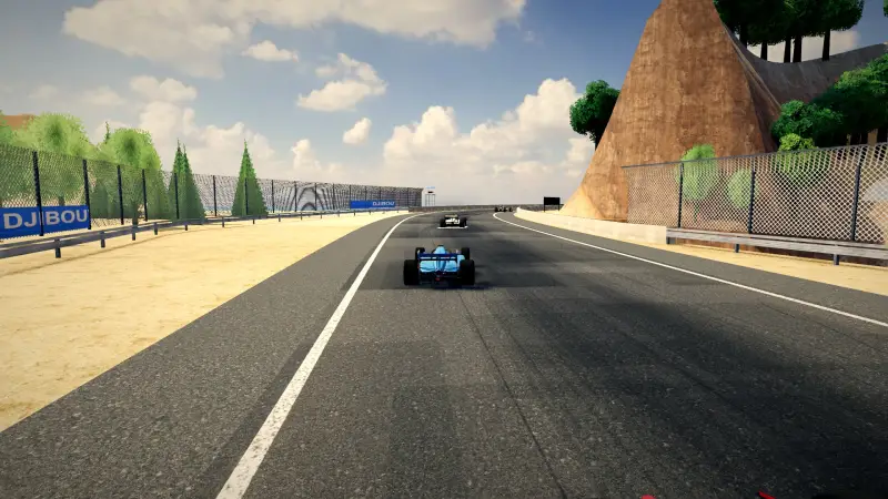 Chasing through a corner in Djibouti: Djibouti racing game screenshot