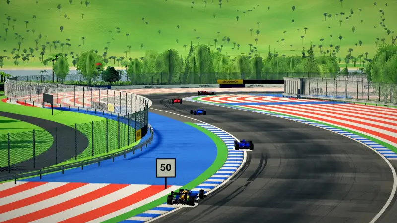 Craning over the Dominican Republic track: Dominican Republic racing game screenshot