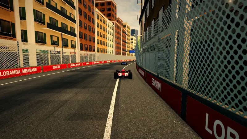 Chasing through a corner in Eswatini: Eswatini racing game screenshot