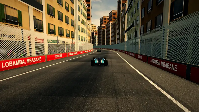 Chasing through a corner in Eswatini: Eswatini racing game screenshot