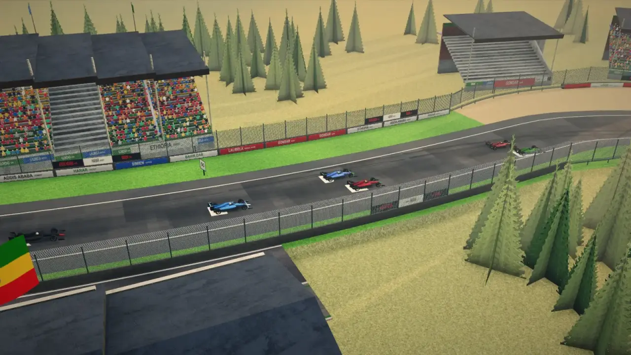 The helicopter over the Ethiopia circuit: the Ethiopia racing game