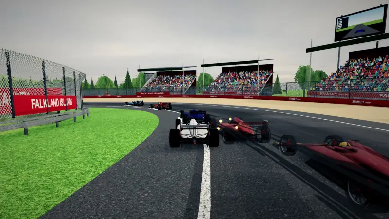 Chasing through a corner in the Falkland Islands: Falkland Islands racing game screenshot