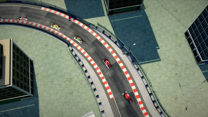 The helicopter over the Fiji circuit: Fiji racing game screenshot