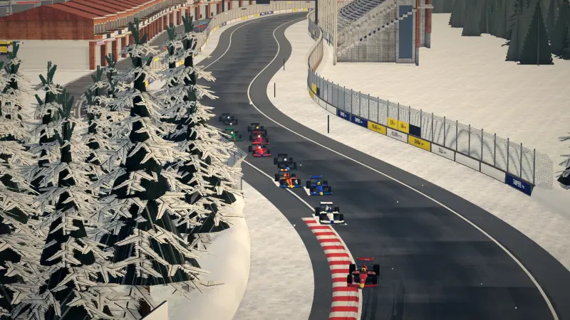 Craning over the Finland track: Finland racing game screenshot