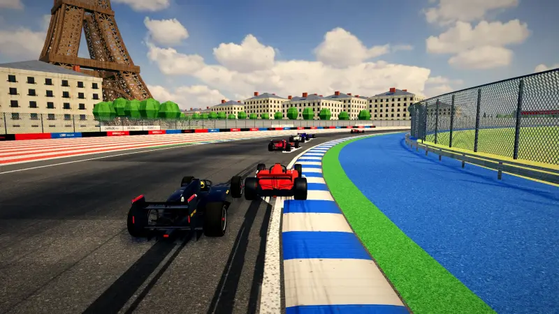 Chasing through a corner in France: France racing game screenshot