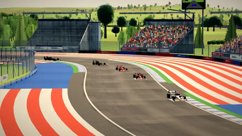 Craning over the France track: France racing game screenshot