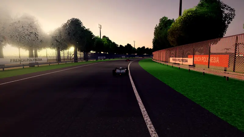 Chasing through a corner in French Polynesia: French Polynesia racing game screenshot