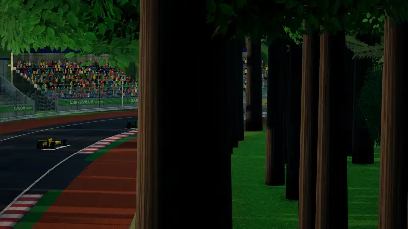 Craning over the Gabon track: Gabon racing game screenshot