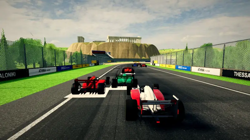 Chasing through a corner in Greece: Greece racing game screenshot
